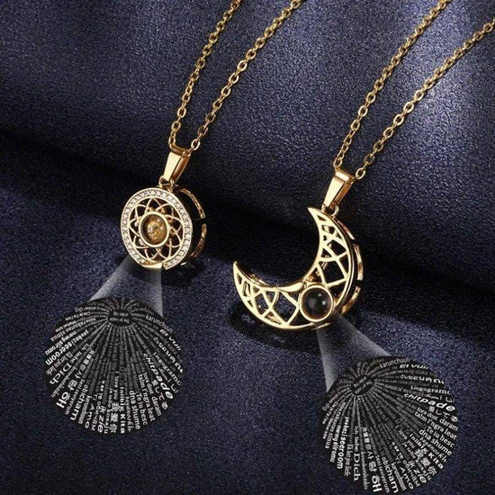 Especial dia de la Madre Collar Magnético 2-en-1: Sol y Luna Proyección Parejas + Cajita de Regalo
