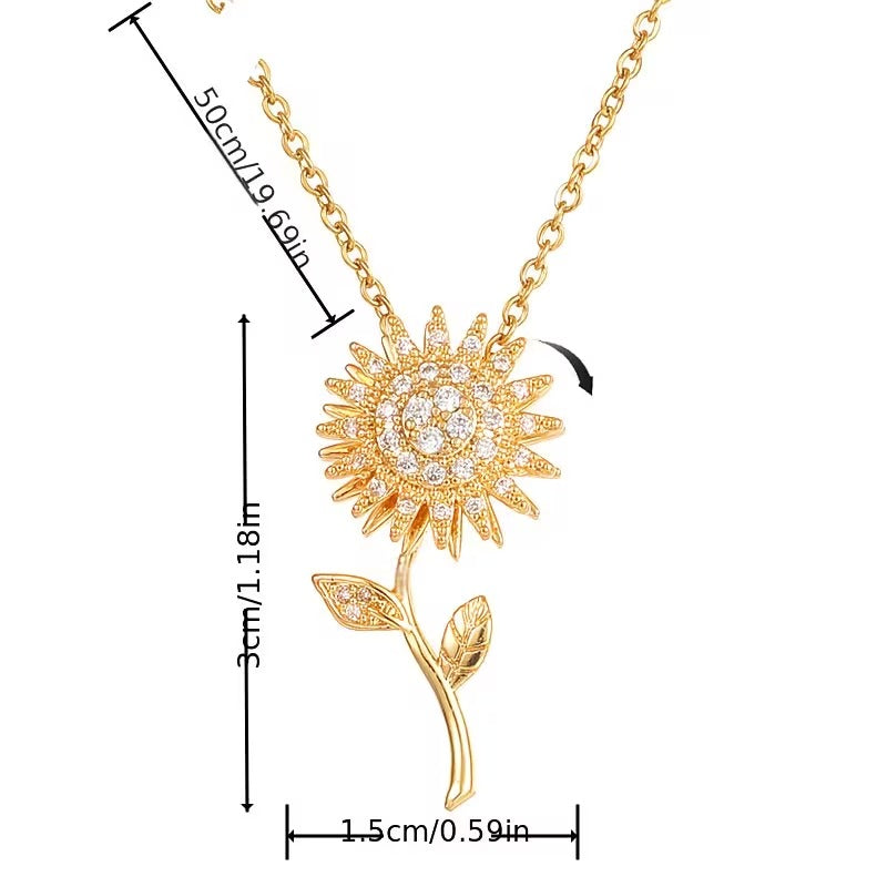 ¡Especial Dia de las Madres! - Collar Flor Girasol Giratorio 360°