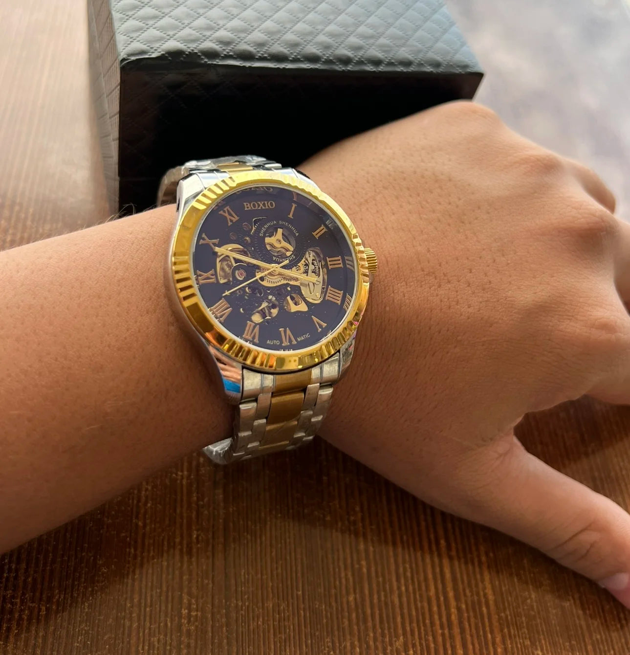 Reloj de Lujo Boxio Automático: Edición Especial Mecánica Tipo Esqueleto