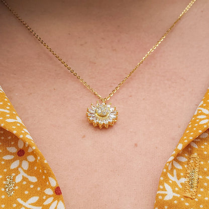 Collar Girasol Giro de Luz - Joya Anti-Estrés y Relajante