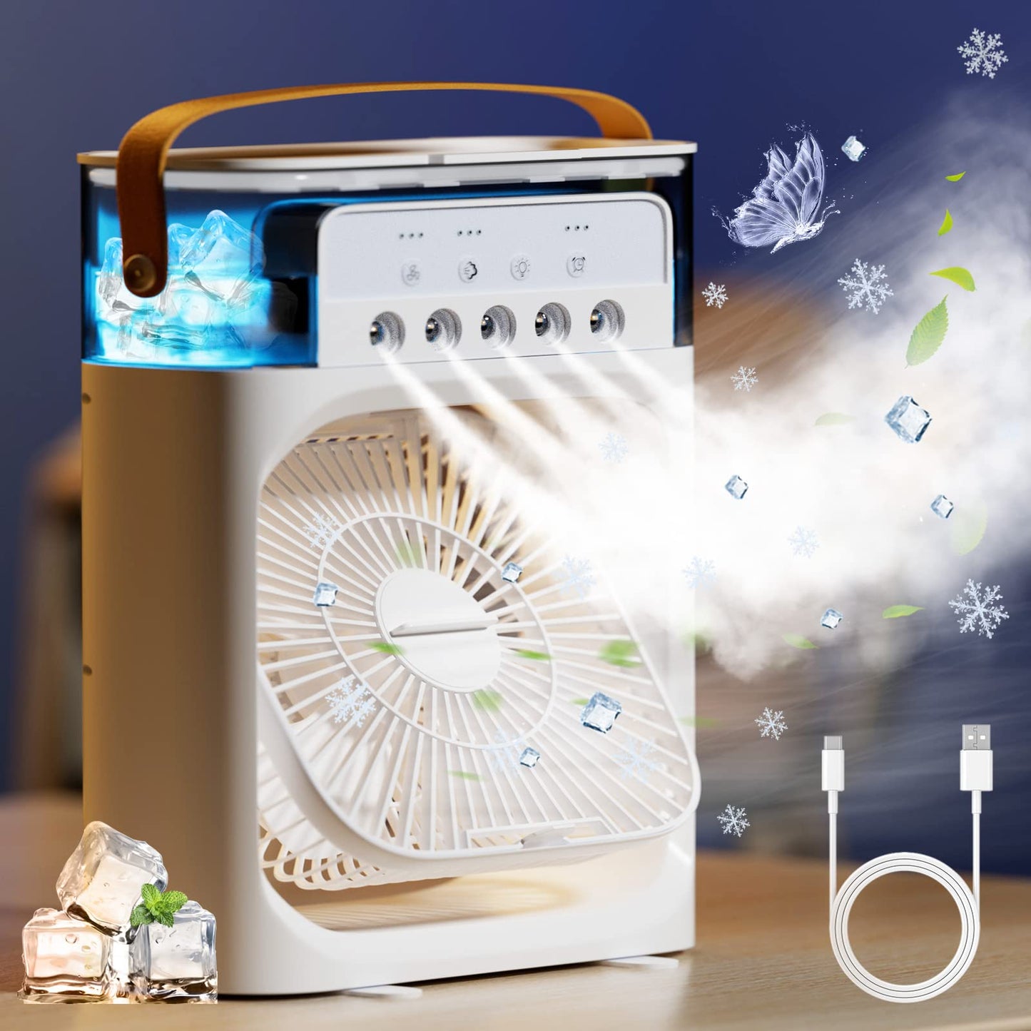 Hidro-Enfriador Portátil 3 en 1 con Luces Led
