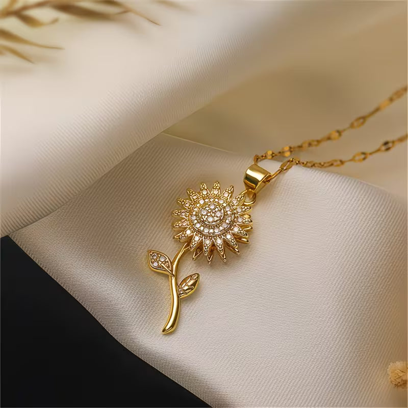 ¡Especial Dia de las Madres! - Collar Flor Girasol Giratorio 360°