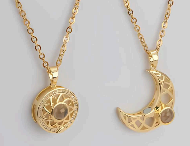 Especial dia de la Madre Collar Magnético 2-en-1: Sol y Luna Proyección Parejas + Cajita de Regalo