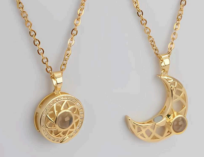 Especial dia de la Madre Collar Magnético 2-en-1: Sol y Luna Proyección Parejas + Cajita de Regalo