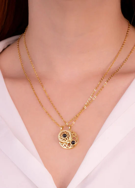 Especial dia de la Madre Collar Magnético 2-en-1: Sol y Luna Proyección Parejas + Cajita de Regalo