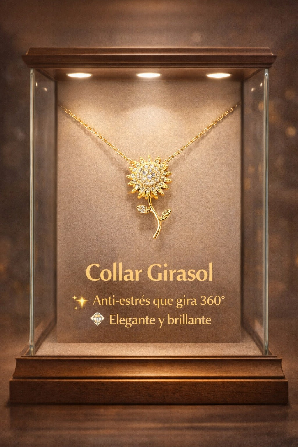 ¡Especial Dia de las Madres! - Collar Flor Girasol Giratorio 360°