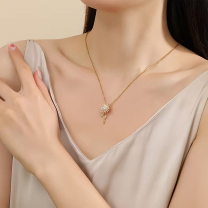 ¡Especial Dia de las Madres! - Collar Flor Girasol Giratorio 360°