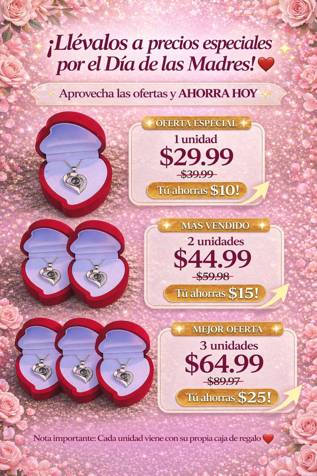 Collar Te Amo 100 Idiomas Cajade Lujo